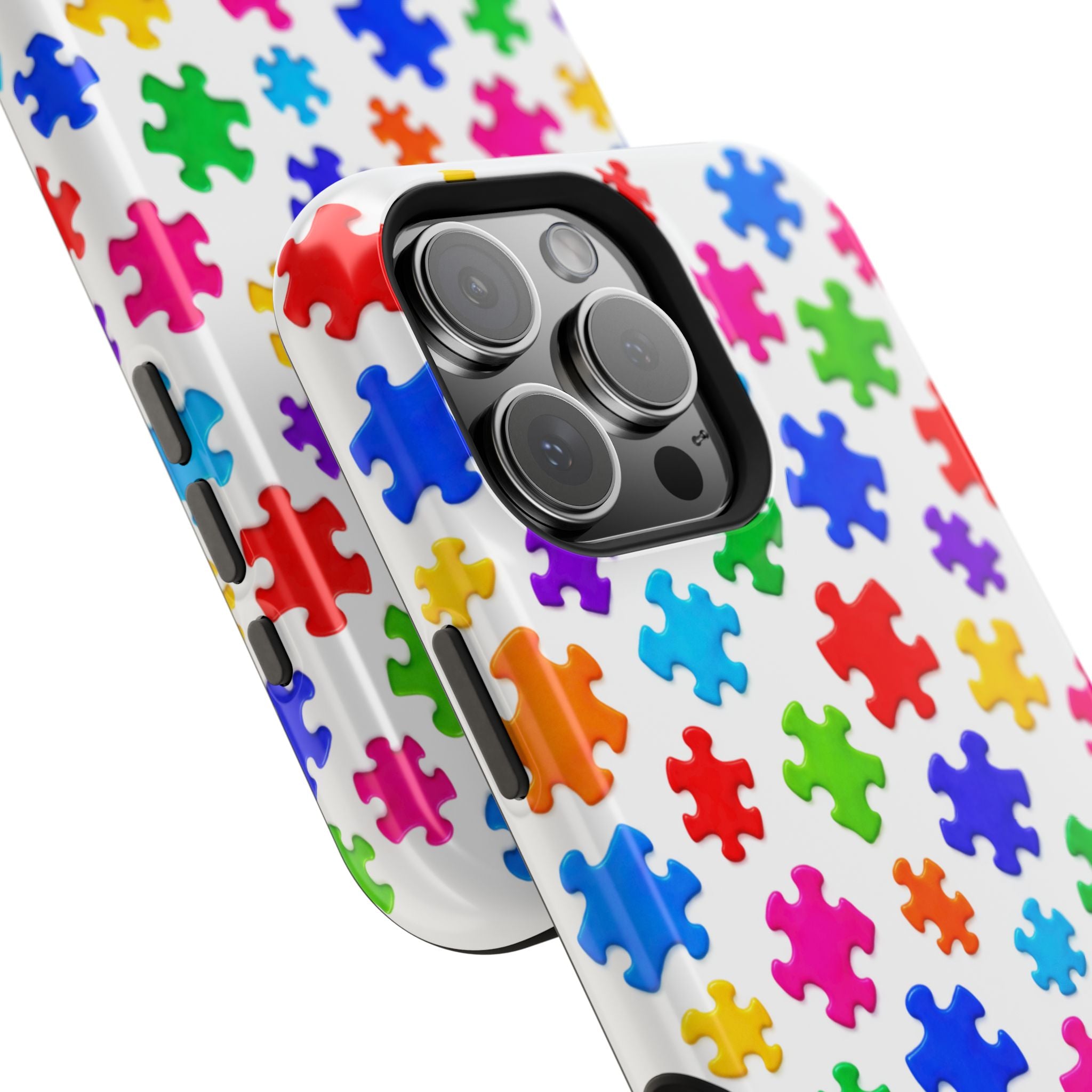 Autism Puzzle Pattern Magnetic Impact-Resistant Phone Case