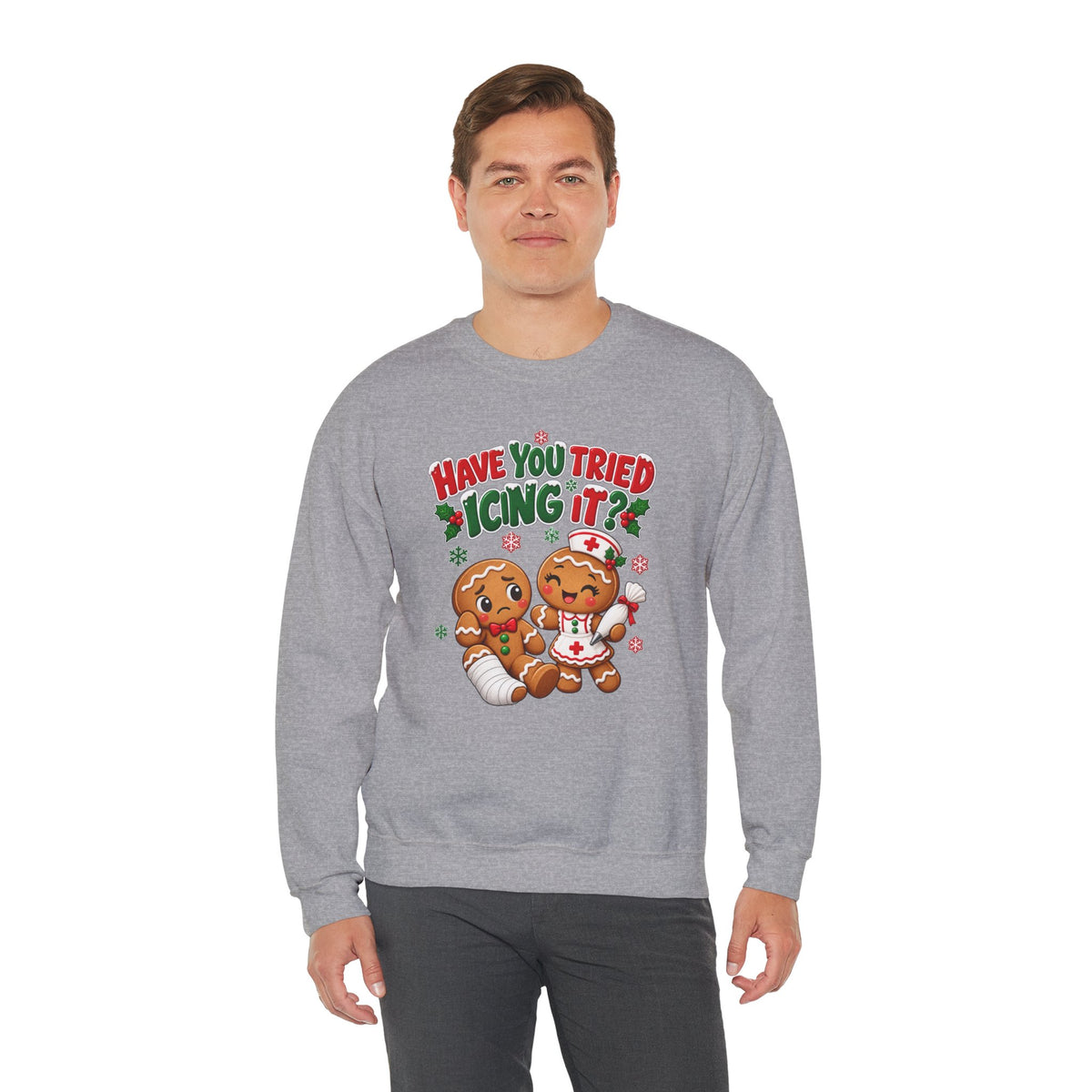 Have You Tried Icing It? Gingerbread Couple Christmas Sweatshirt