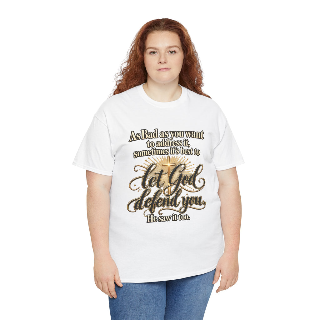 Let God Defend You Inspirational Christian T-Shirt