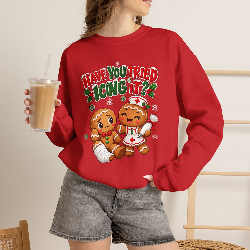 Have You Tried Icing It? Gingerbread Couple Christmas Sweatshirt