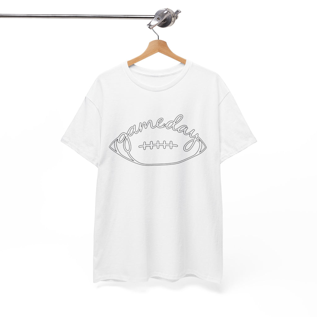 Gameday Football Tee — 'gameday' Script Football Graphic T-Shirt