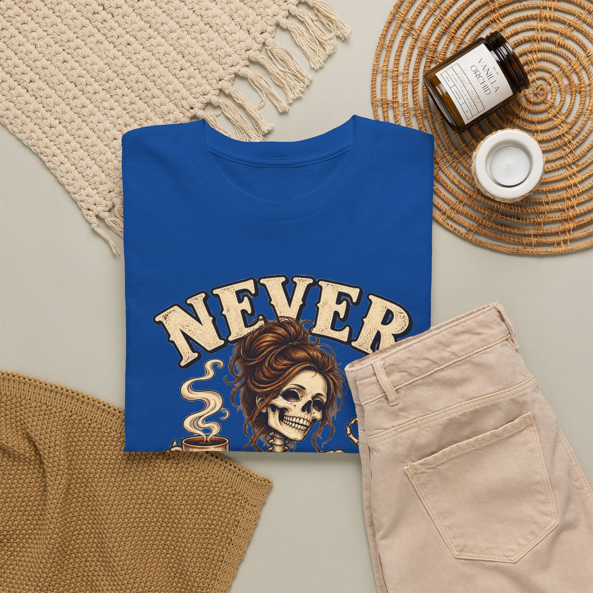 Never Better Skeleton Coffee Graphic Tee