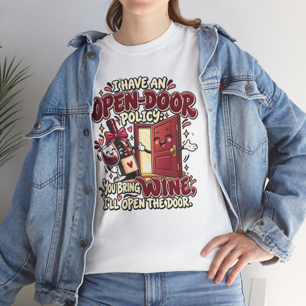 Open-Door Policy Wine Lover T-Shirt