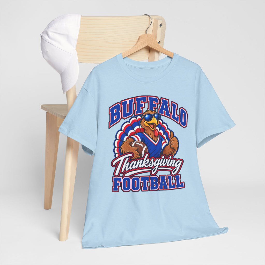 Buffalo Thanksgiving Football T-Shirt — Turkey Mascot Game Day Tee