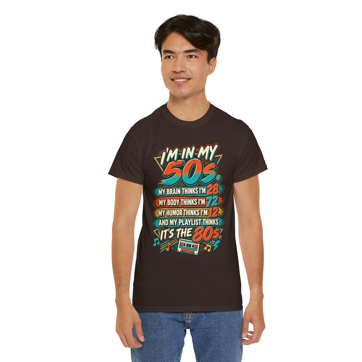 Retro 50s Birthday T‑Shirt — "I'm in My 50s" 80s Playlist Cassette Tee