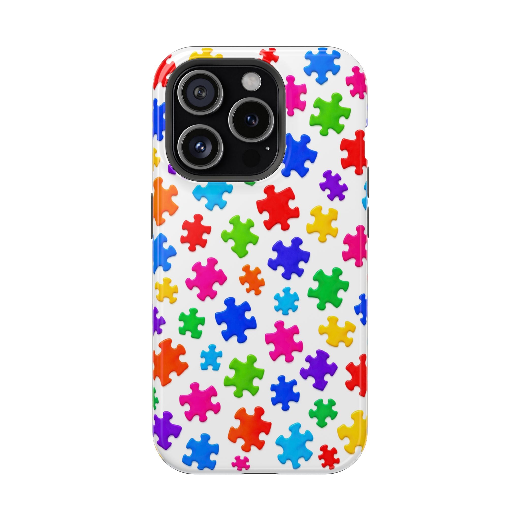Autism Puzzle Pattern Magnetic Impact-Resistant Phone Case