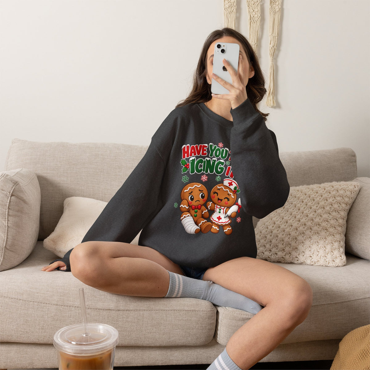 Have You Tried Icing It? Gingerbread Couple Christmas Sweatshirt