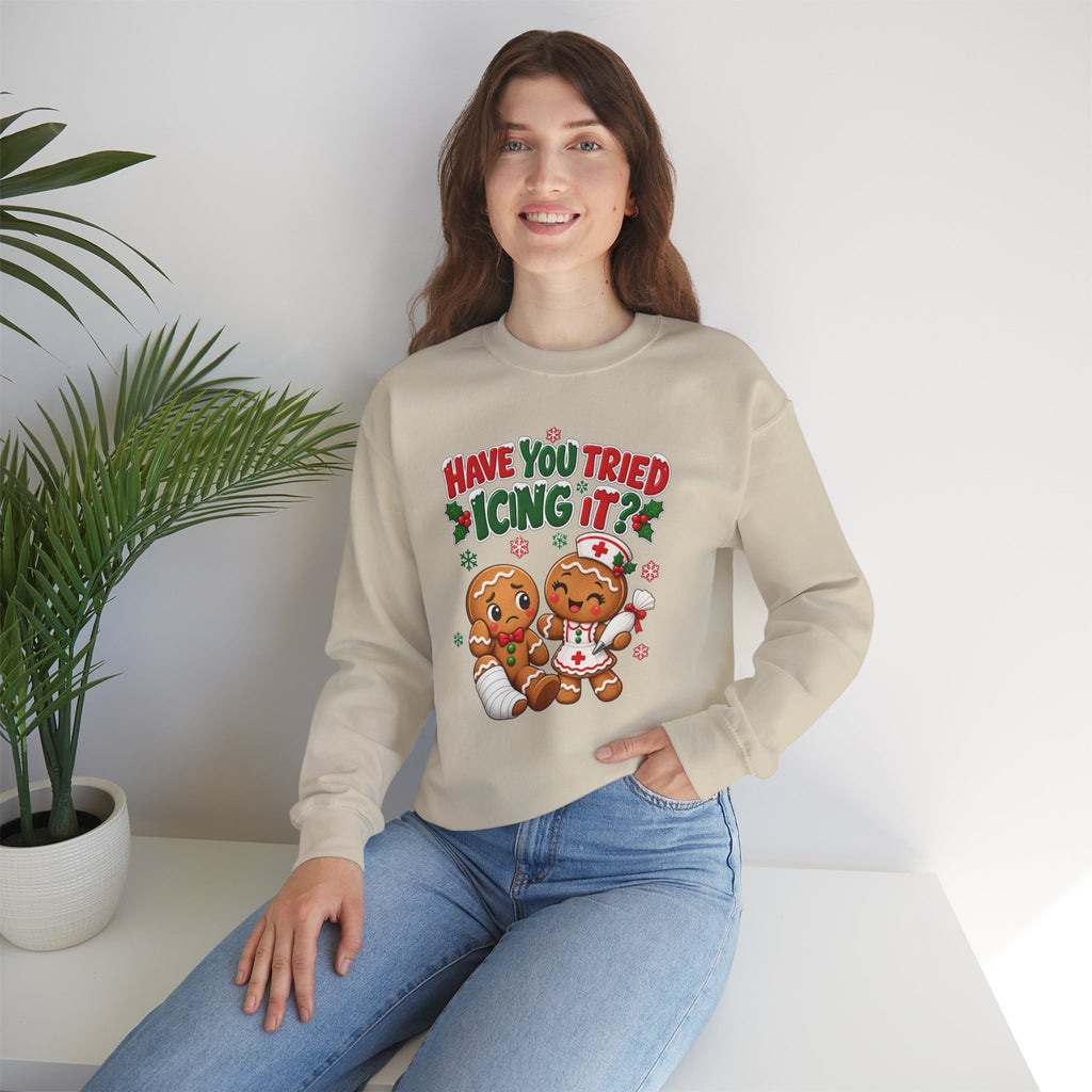 Have You Tried Icing It? Gingerbread Couple Christmas Sweatshirt