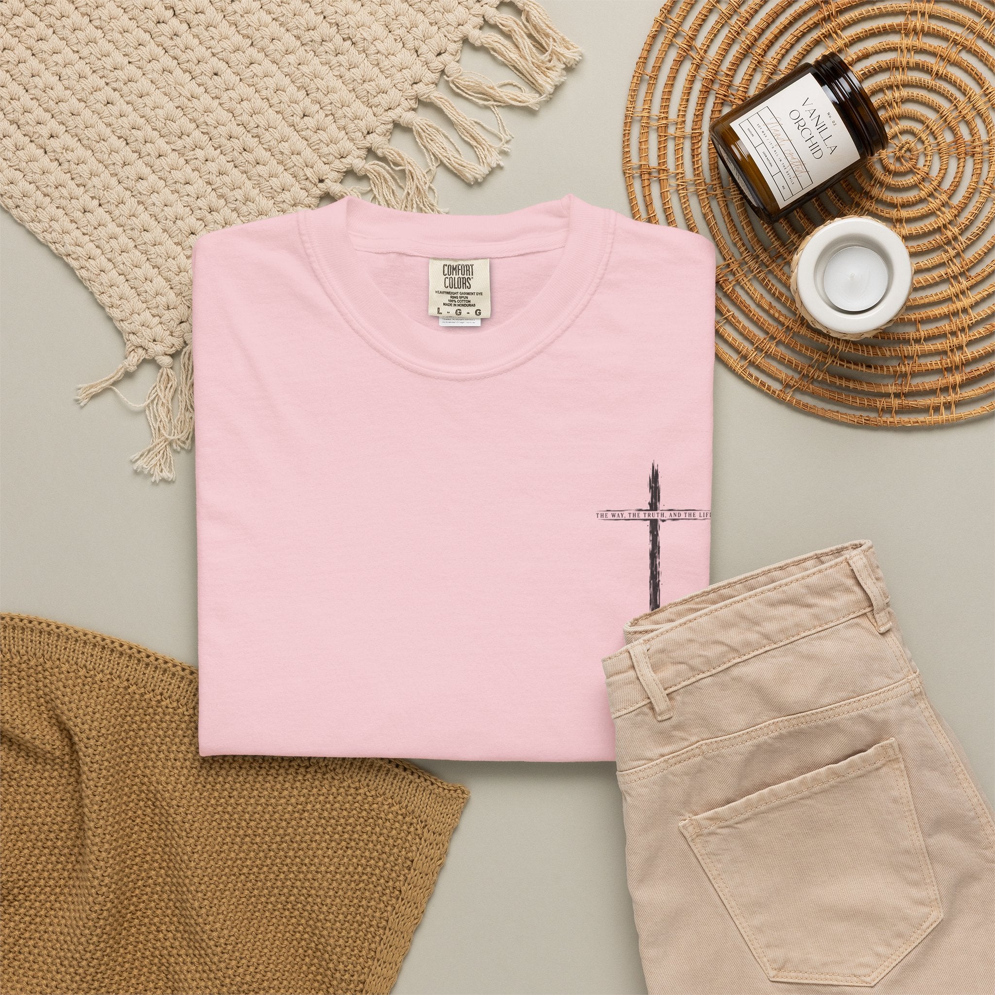 Christian Cross T-Shirt — 'The Way, The Truth, The Life' Religious Tee