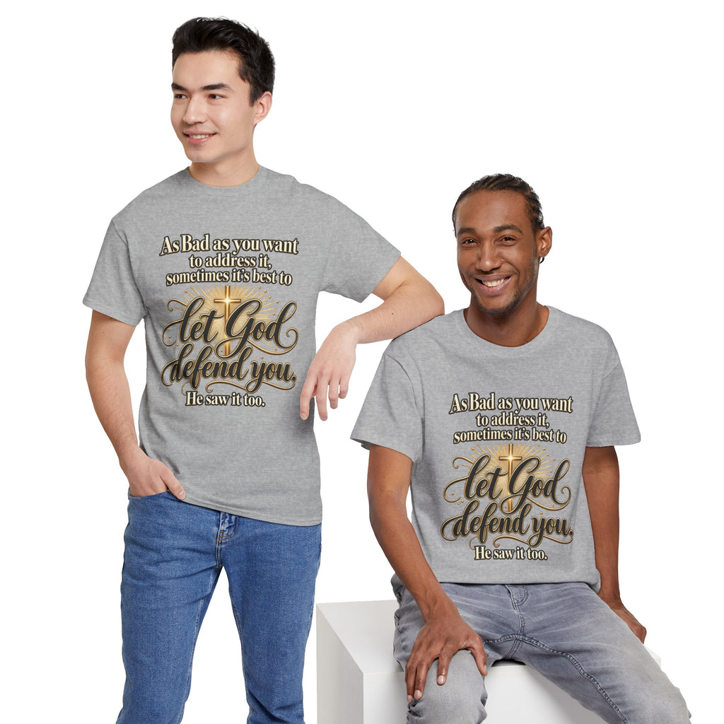 Let God Defend You Inspirational Christian T-Shirt