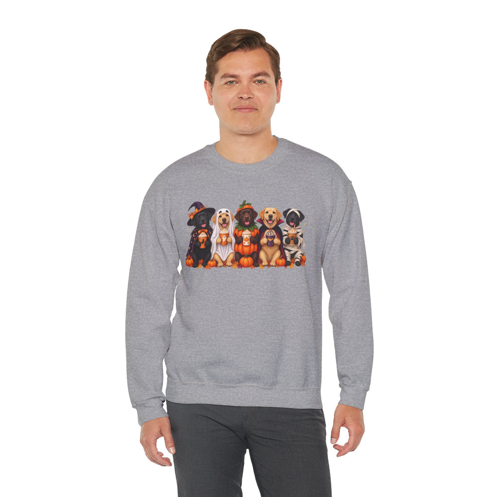 Halloween Dogs Crewneck Sweatshirt — Cute Puppies in Costumes Fall Pullover