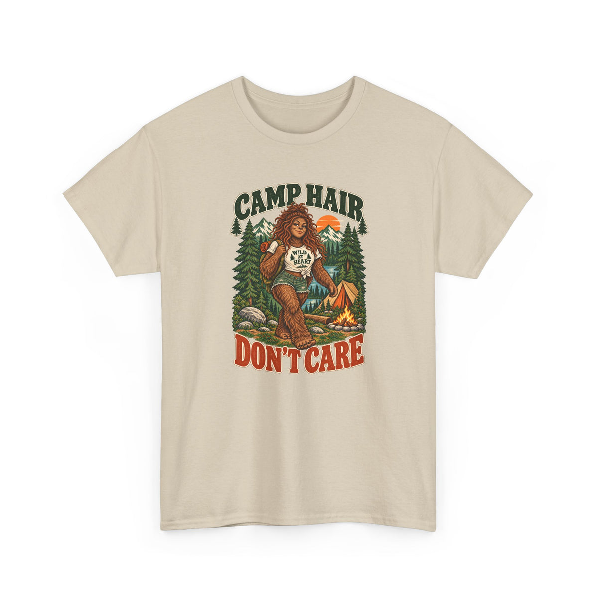 Camp Hair Don't Care T-Shirt — Retro Camping Graphic Tee