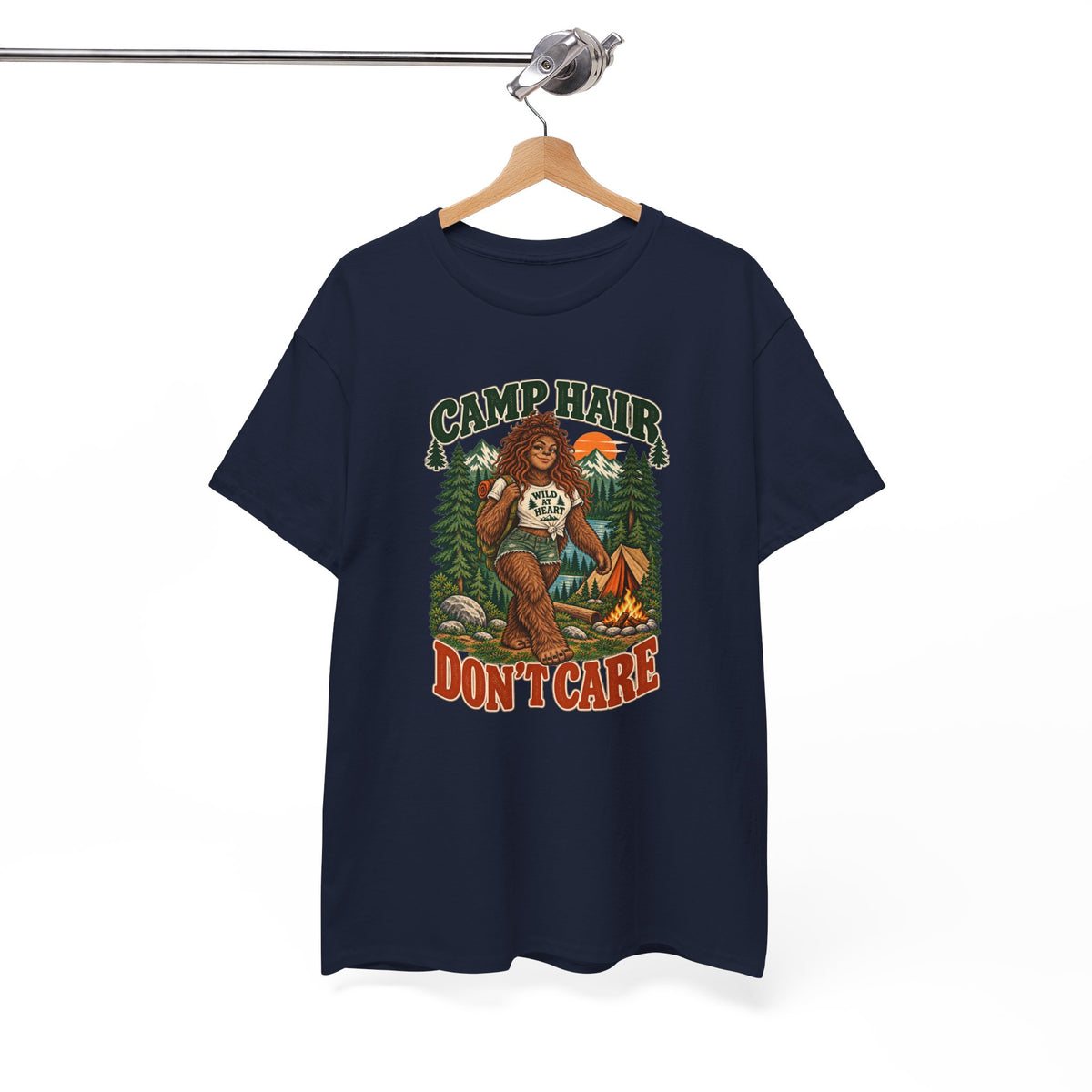 Camp Hair Don't Care T-Shirt — Retro Camping Graphic Tee