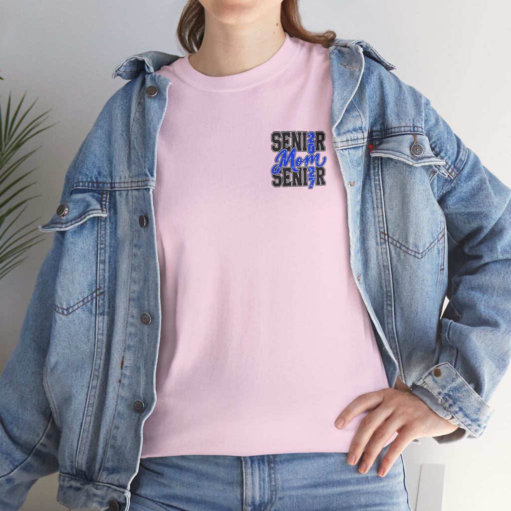 Senior Mom 2027 T-Shirt — Back Print Proud Senior Parent Tee