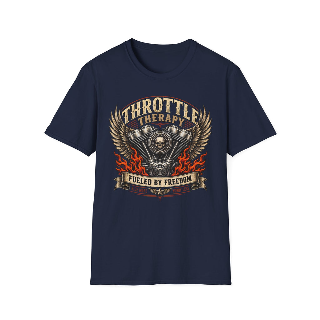 Throttle Therapy Motorcycle T‑Shirt — Fueled by Freedom Riding Tee