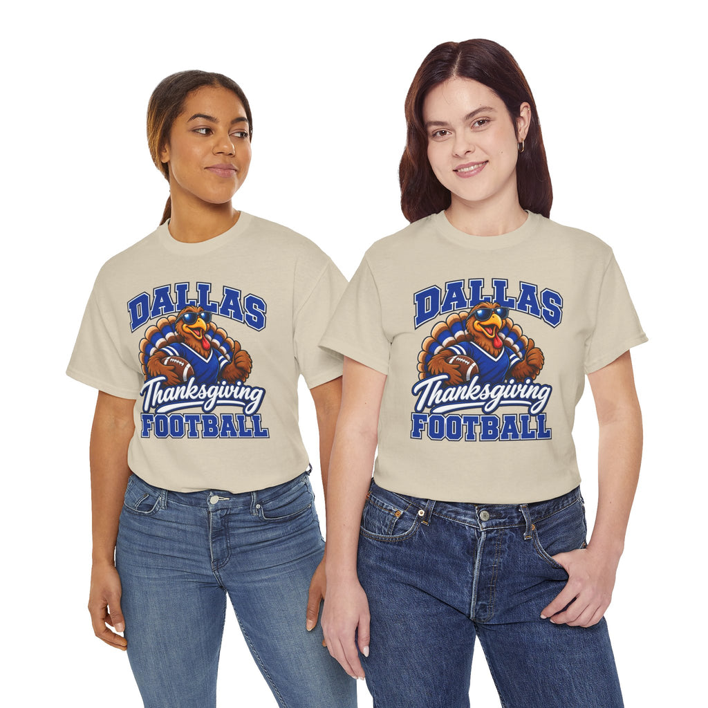 Dallas Thanksgiving Football T-Shirt — Turkey Mascot Game Day Tee