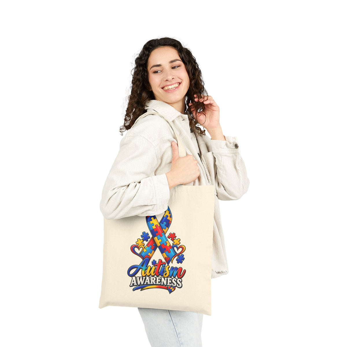 Eco Canvas Tote — Colorful Floral Buddha Design