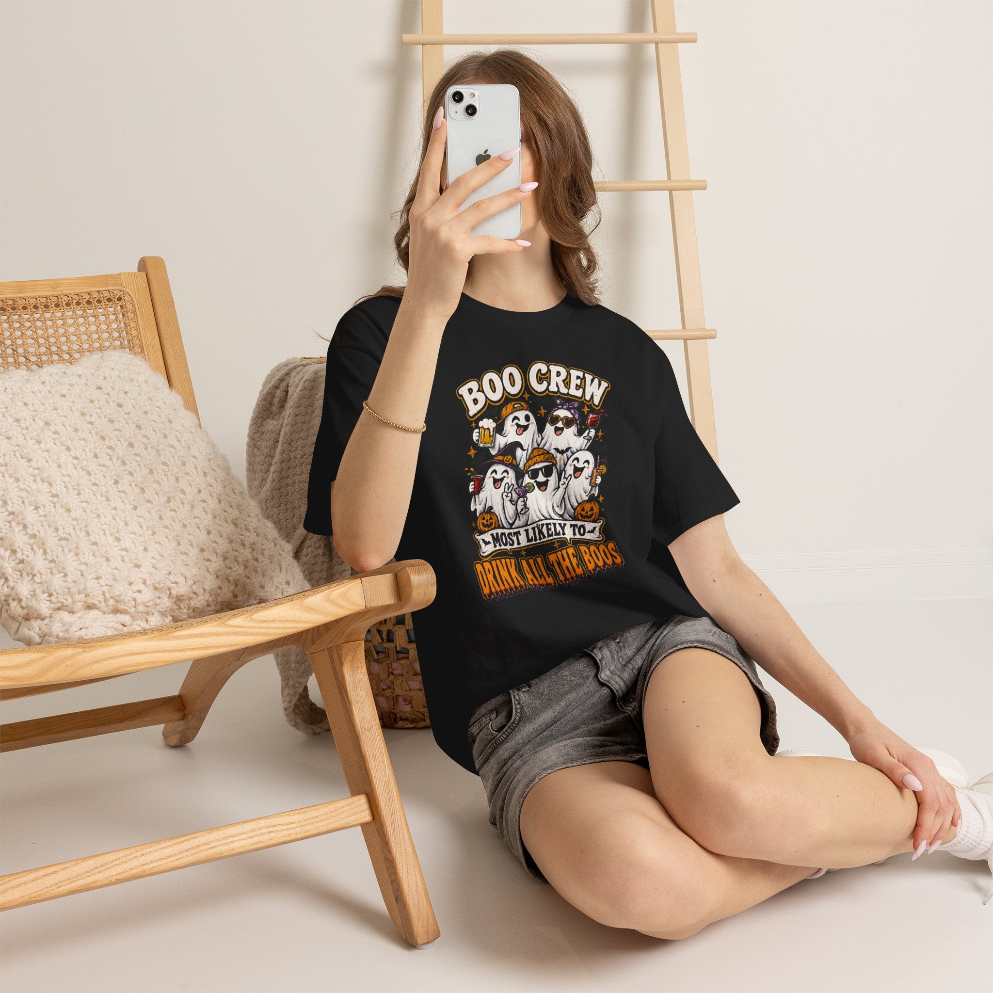 Boo Crew Halloween Tee — “Most Likely To Drink All The Boos” Ghost Party Shirt