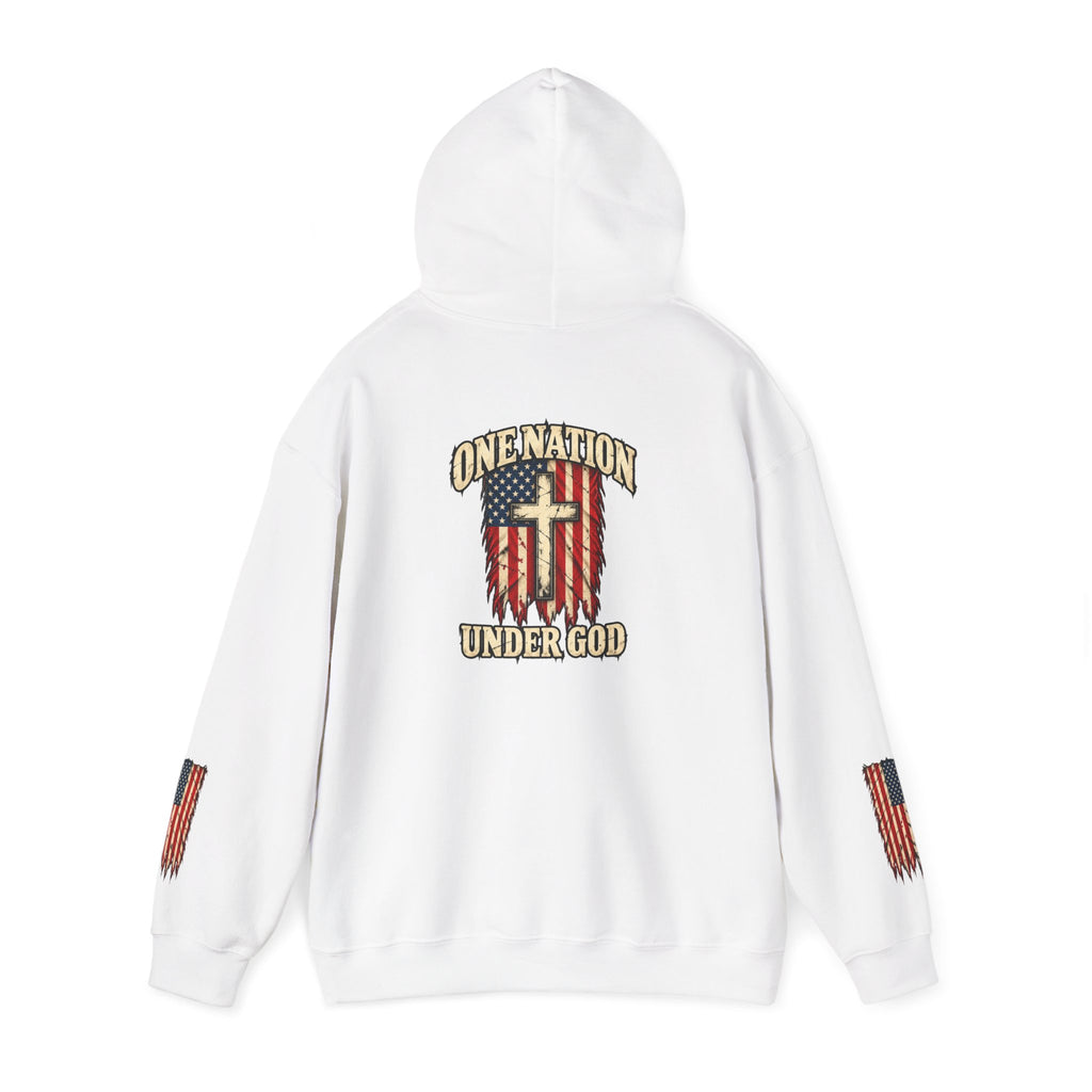 One Nation Under God Patriotic Cross Hoodie