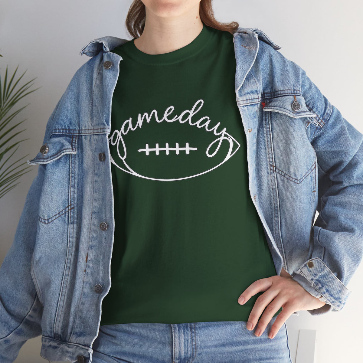 Gameday Football Tee — 'gameday' Script Football Graphic T-Shirt
