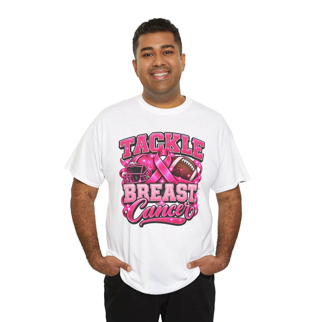 T-Shirt — "Tackle Breast Cancer" Pink Football Awareness Tee