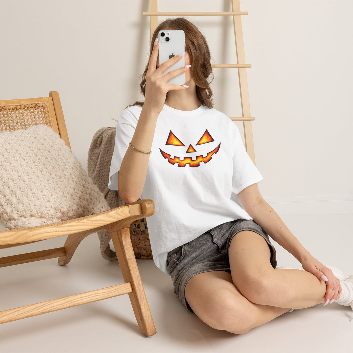 Jack-O'-Lantern Pumpkin Scary Face T-Shirt — Halloween Horror Costume Tee