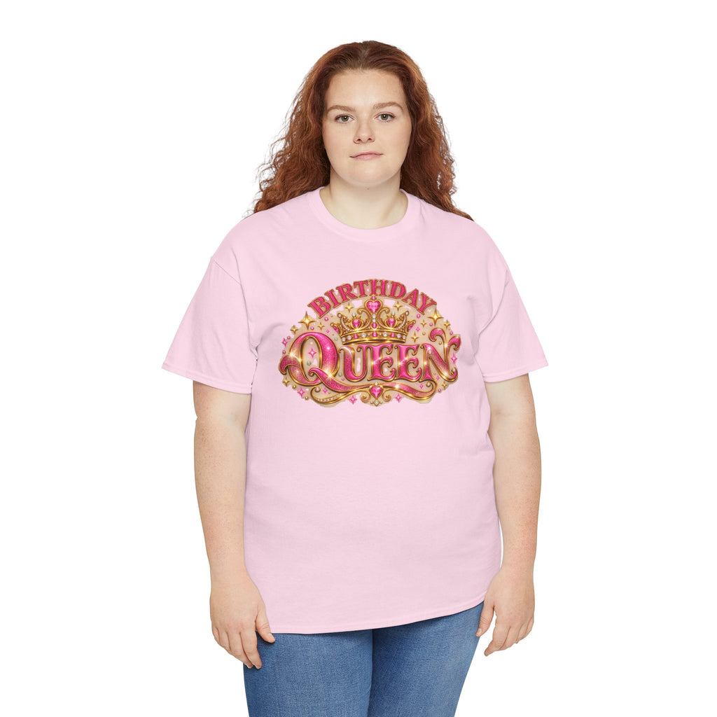 Birthday Queen Graphic T-Shirt | Pink & Gold Crown
