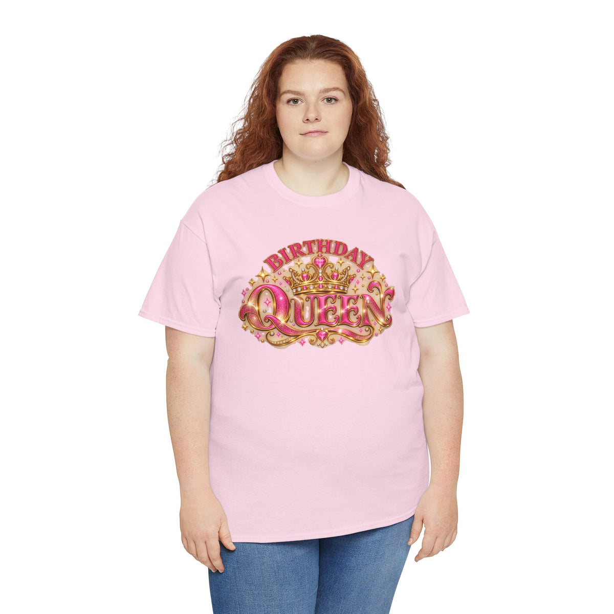 Birthday Queen Graphic T-Shirt | Pink & Gold Crown