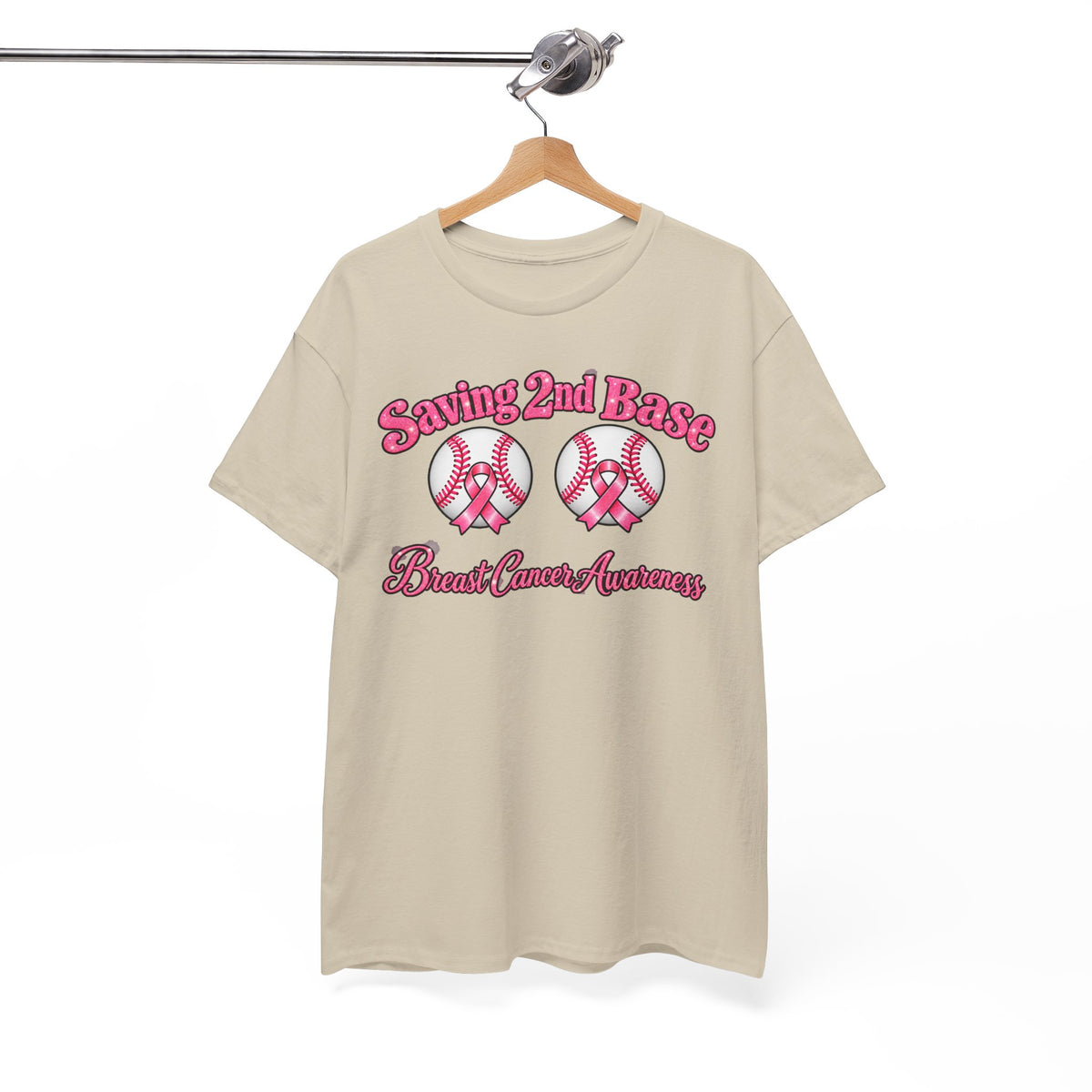 Saving 2nd Base Breast Cancer Awareness T-Shirt