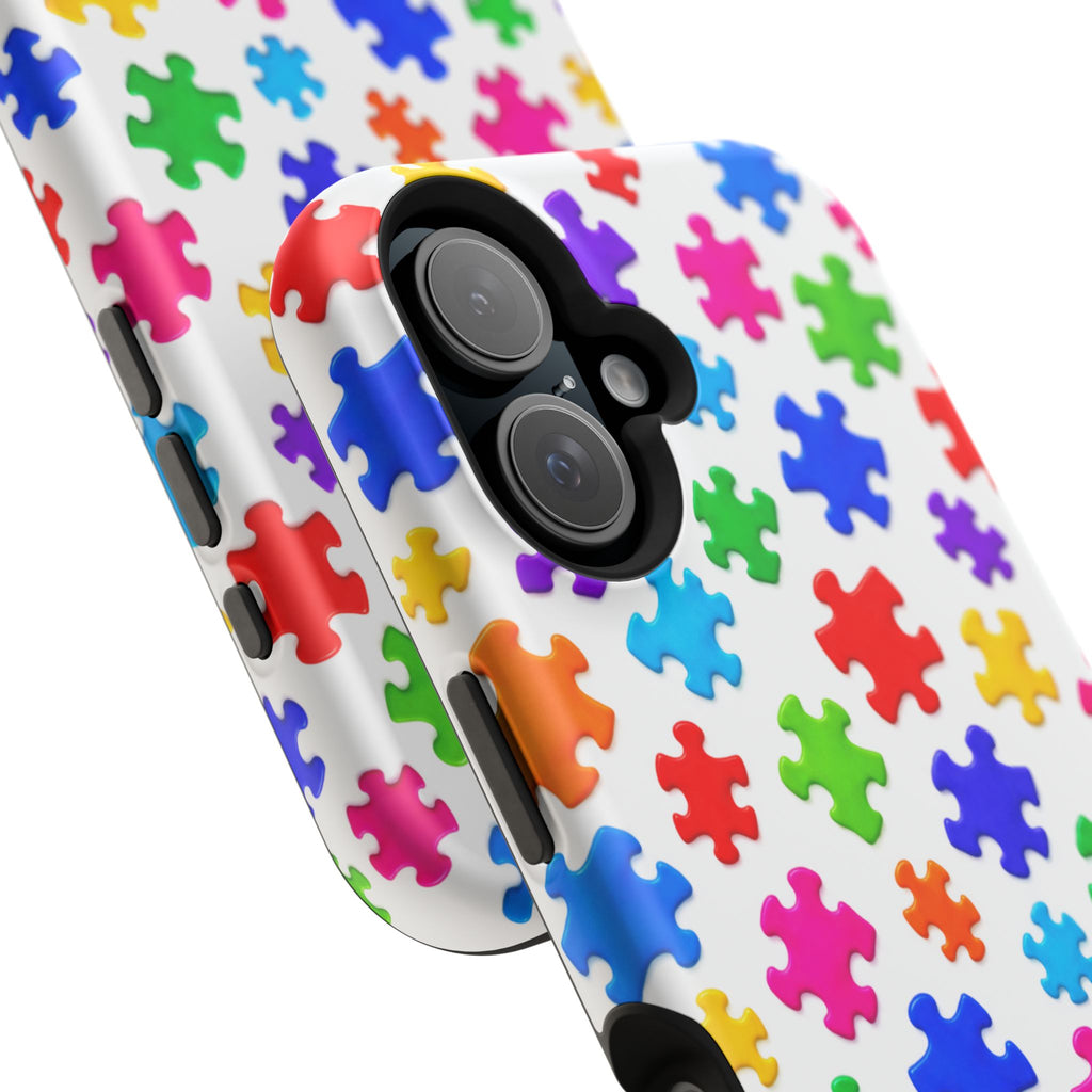 Autism Puzzle Pattern Magnetic Impact-Resistant Phone Case