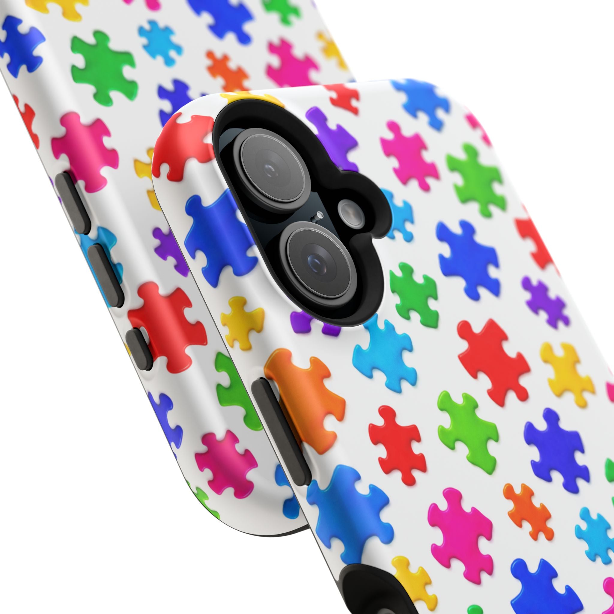 Autism Puzzle Pattern Magnetic Impact-Resistant Phone Case
