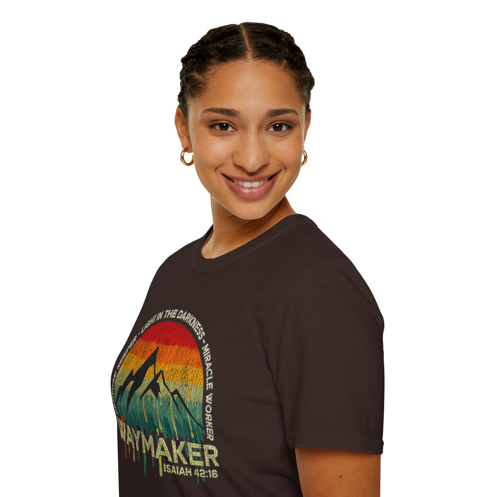 Waymaker Mountain T-Shirt — “Promise Keeper, Light in the Darkness” Christian Graphic Tee