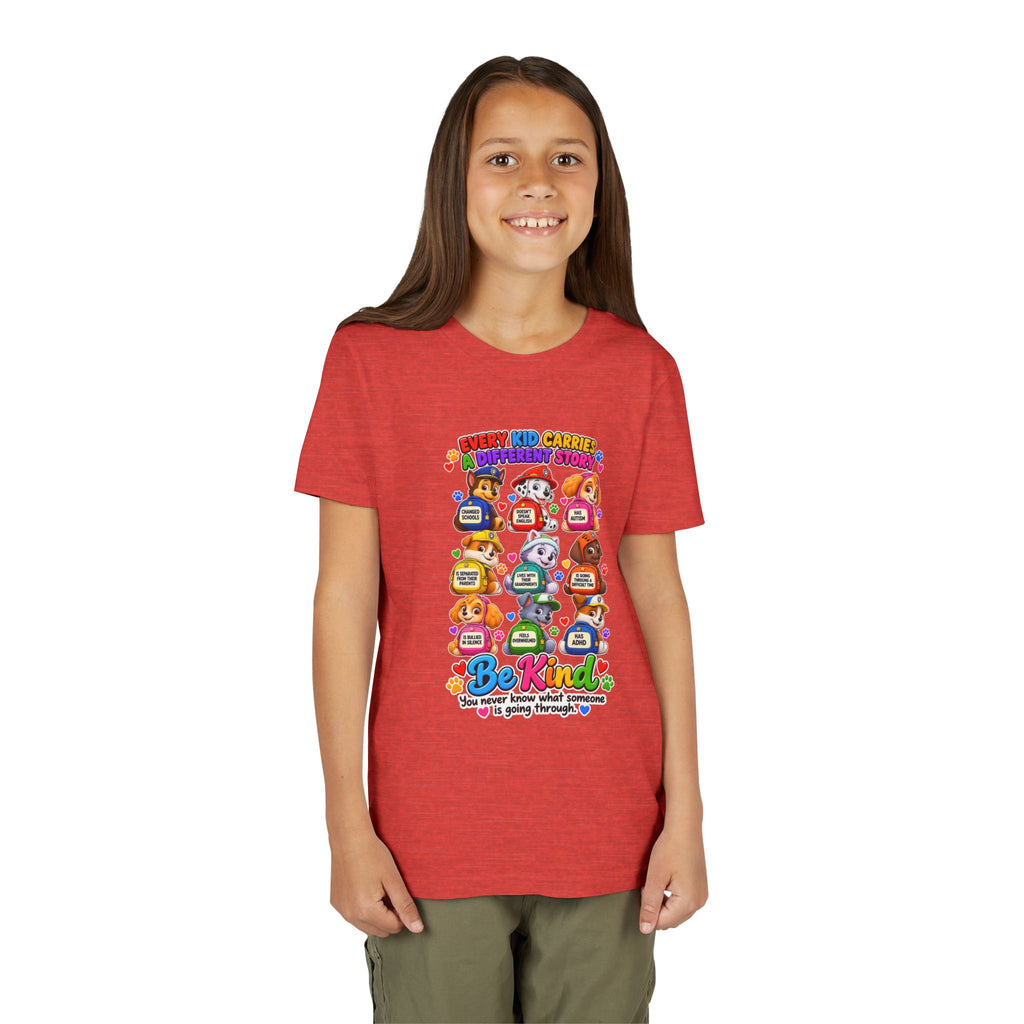 Be Kind Youth Short Sleeve Tee – Colorful Cartoon Character Shirt