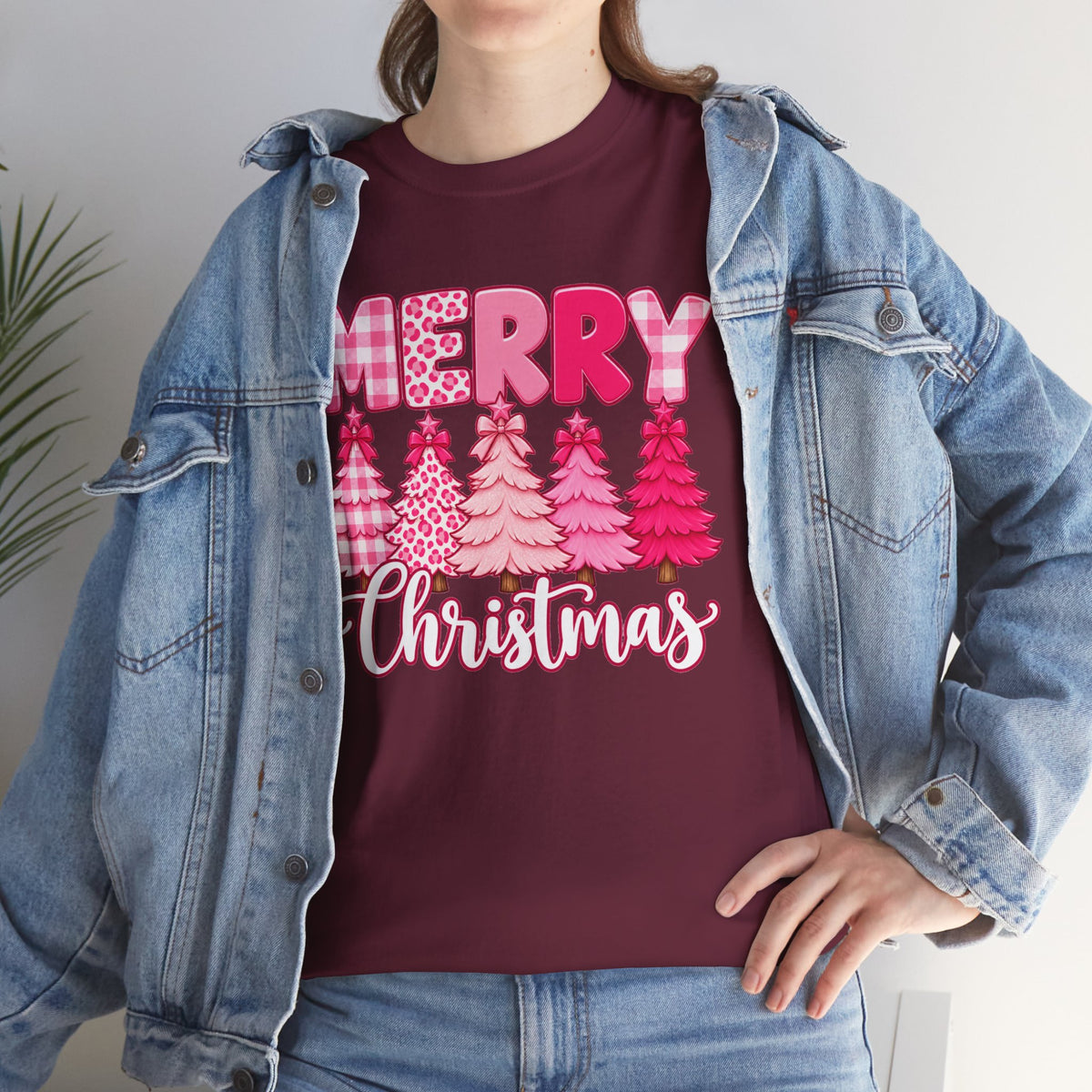 Merry Christmas Pink Christmas Tree T-Shirt