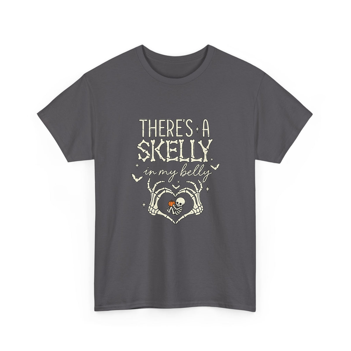 Skeleton Heart T‑Shirt — "There's a Skelly in My Belly" Cute Halloween Tee