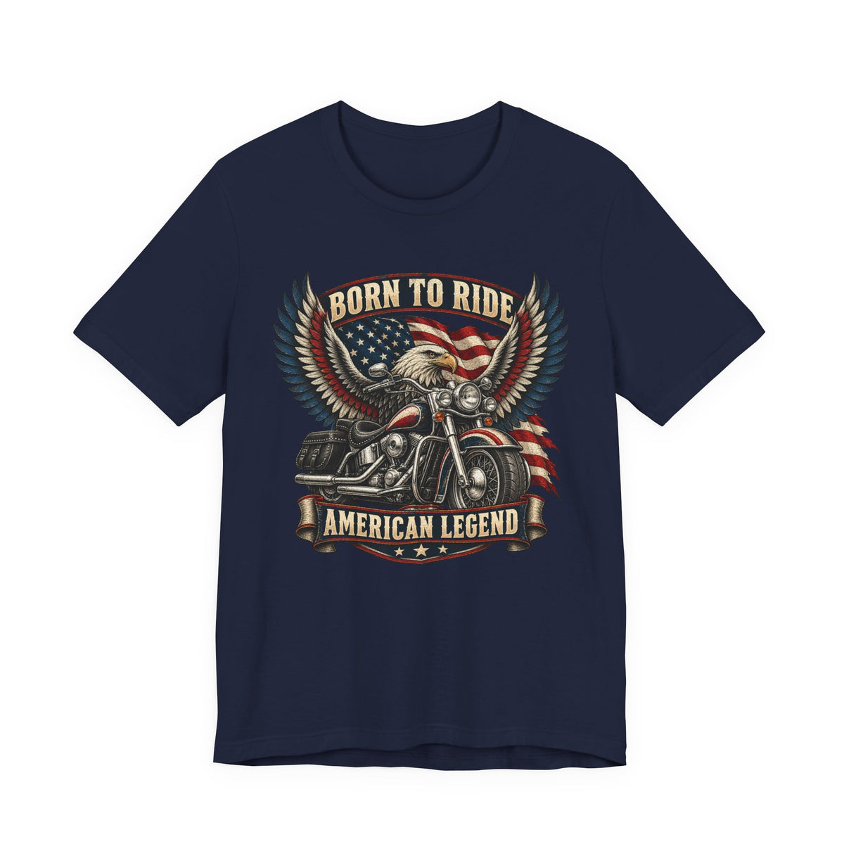 Born to Ride Eagle Motorcycle Tee — American Legend Patriotic T-Shirt