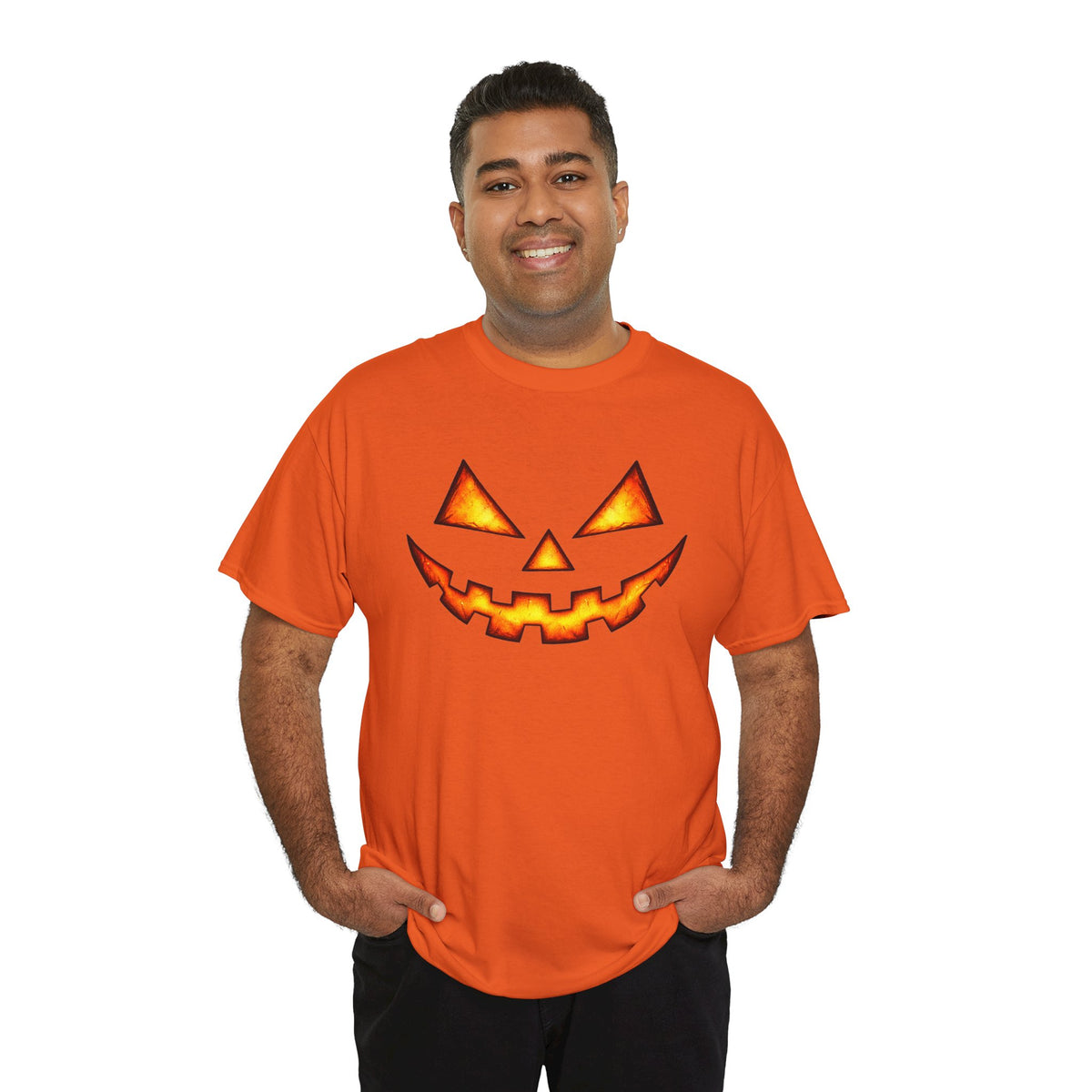 Jack-O'-Lantern Pumpkin Scary Face T-Shirt — Halloween Horror Costume Tee