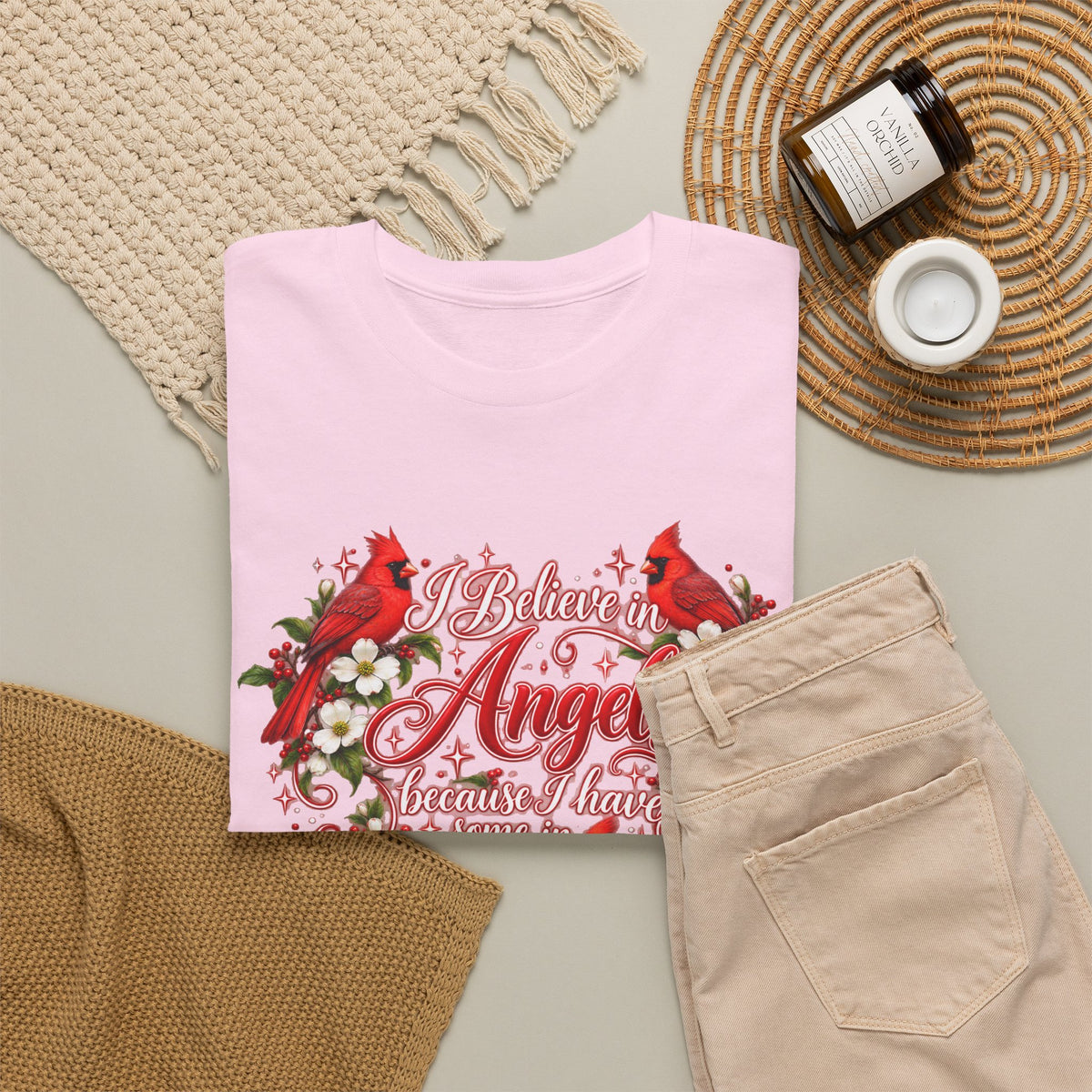 Angels from Heaven Cardinal Christmas T-Shirt