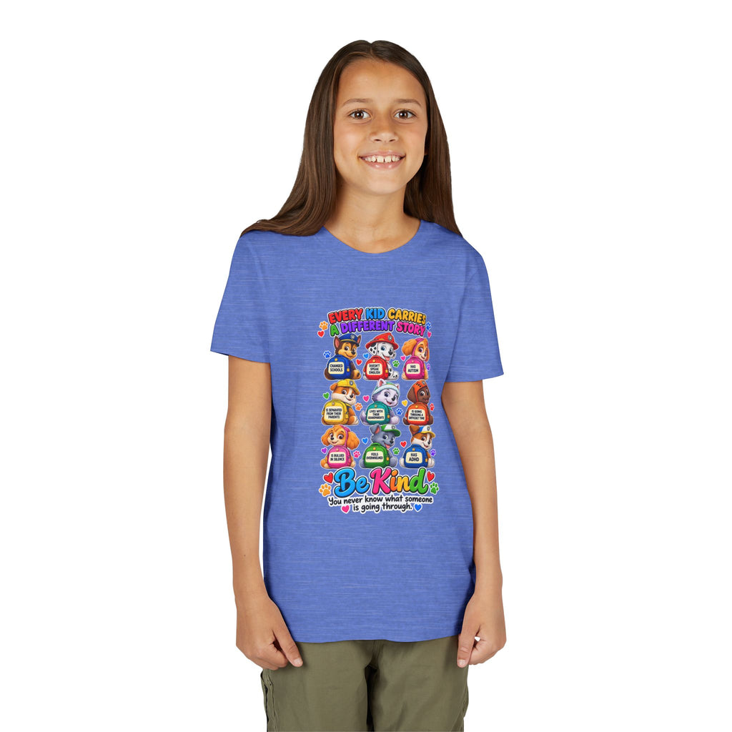Be Kind Youth Short Sleeve Tee – Colorful Cartoon Character Shirt