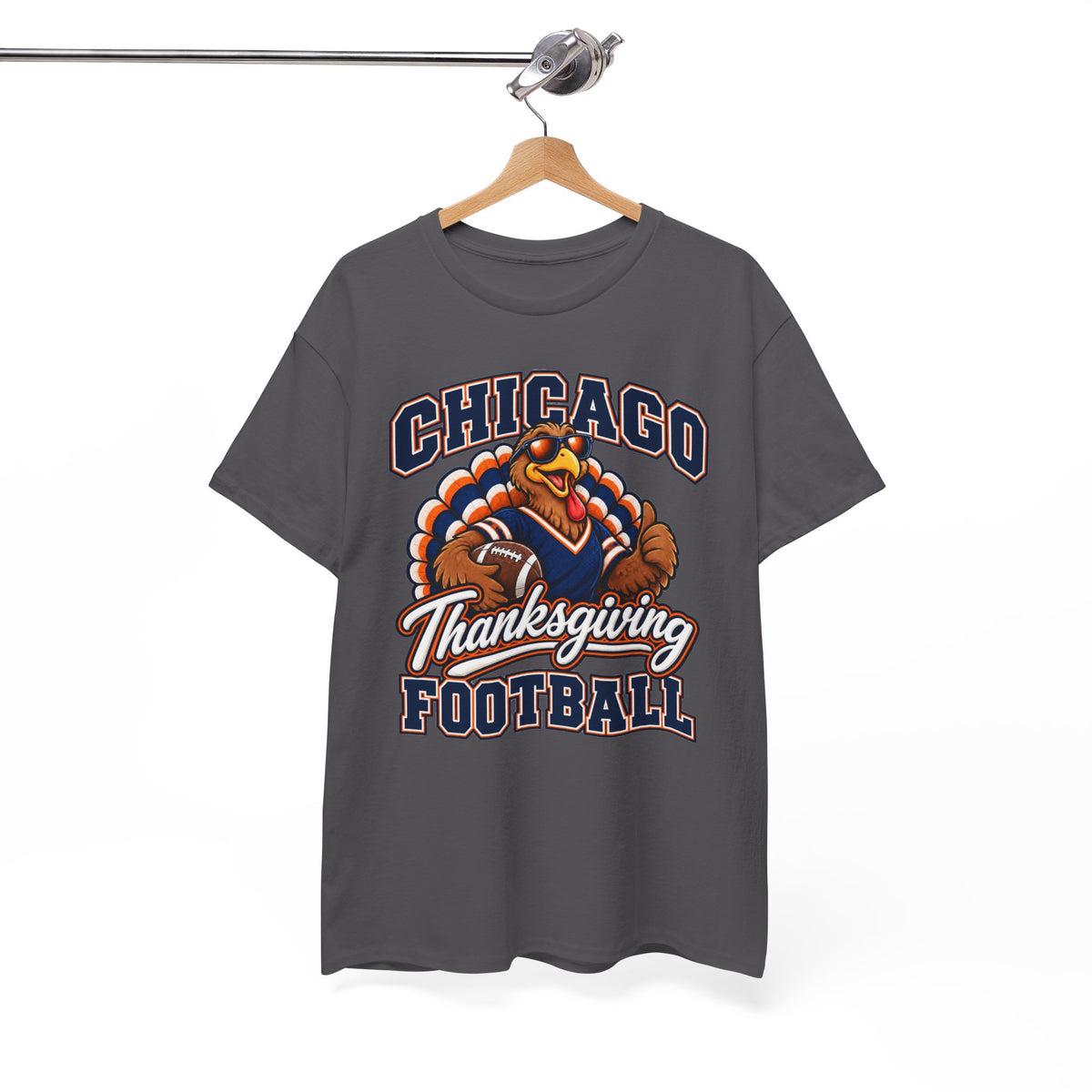 Chicago Thanksgiving Football T-Shirt — Turkey Mascot Game Day Tee