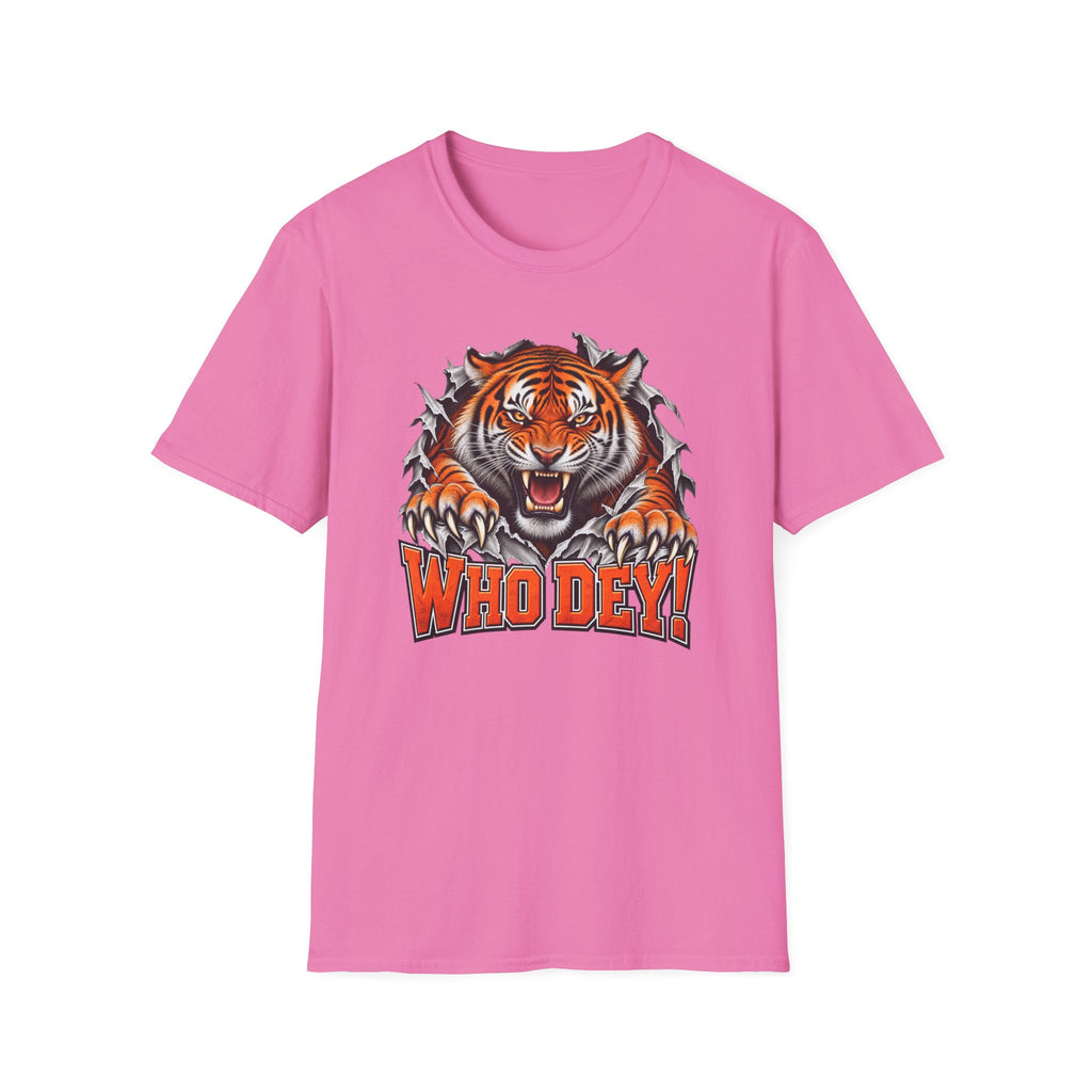 Tiger Graphic T-Shirt — "Who Dey!" Fierce Roaring Design