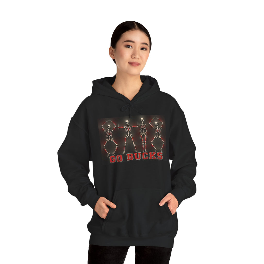 Go Bucks Hoodie — Vintage Red Deer Antlers Graphic Hooded Sweatshirt