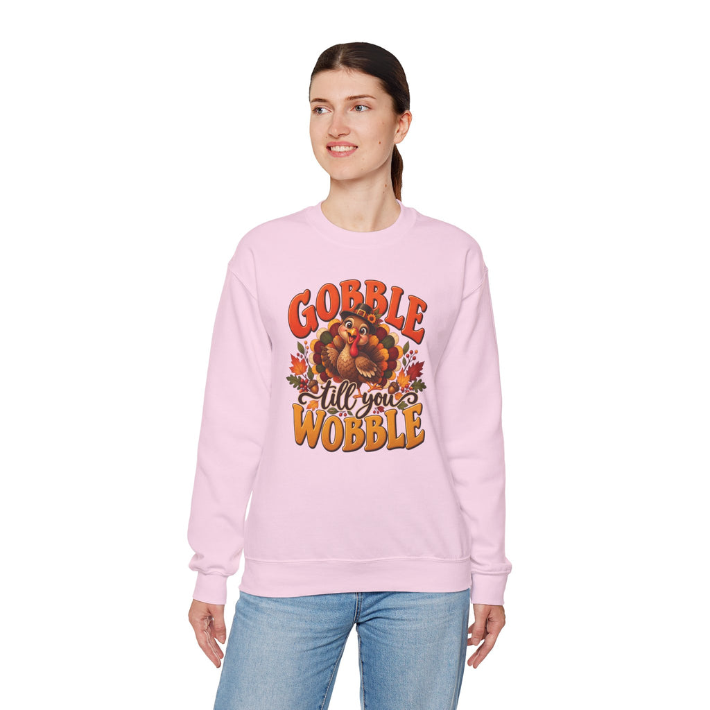 Thanksgiving Turkey 'Gobble Till You Wobble' Crewneck Sweatshirt