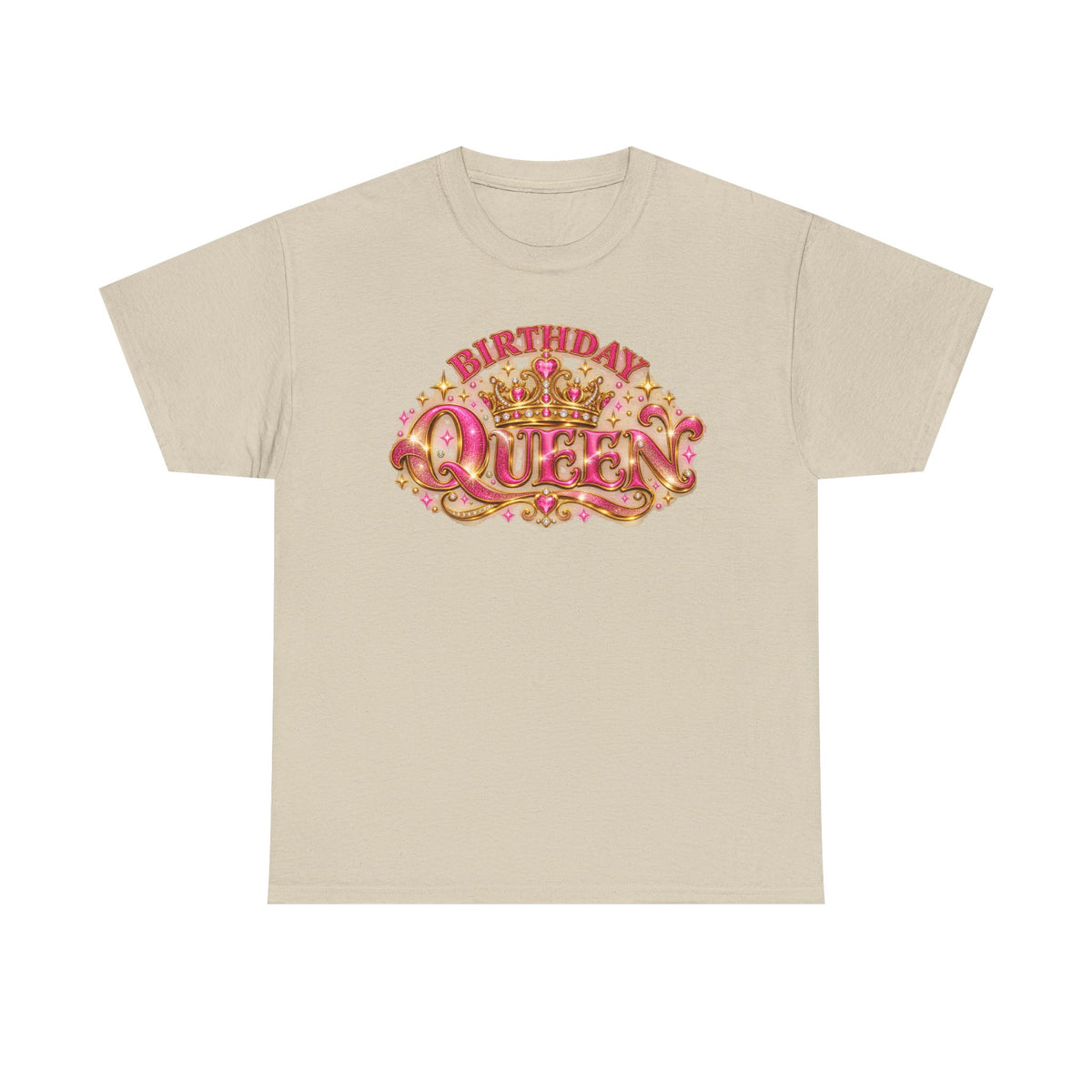 Birthday Queen Graphic T-Shirt | Pink & Gold Crown