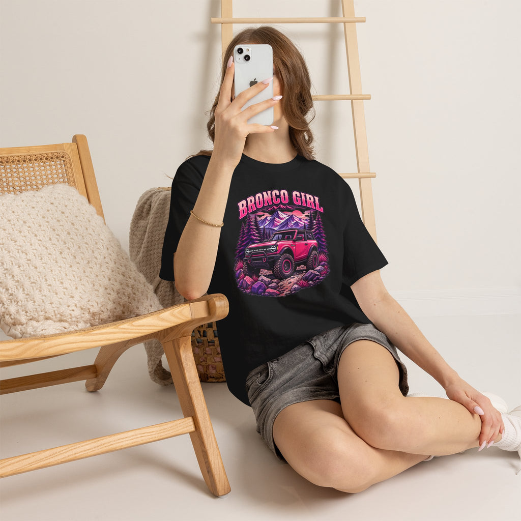 Bronco Girl T-Shirt – Pink Off-Road Truck Graphic Tee