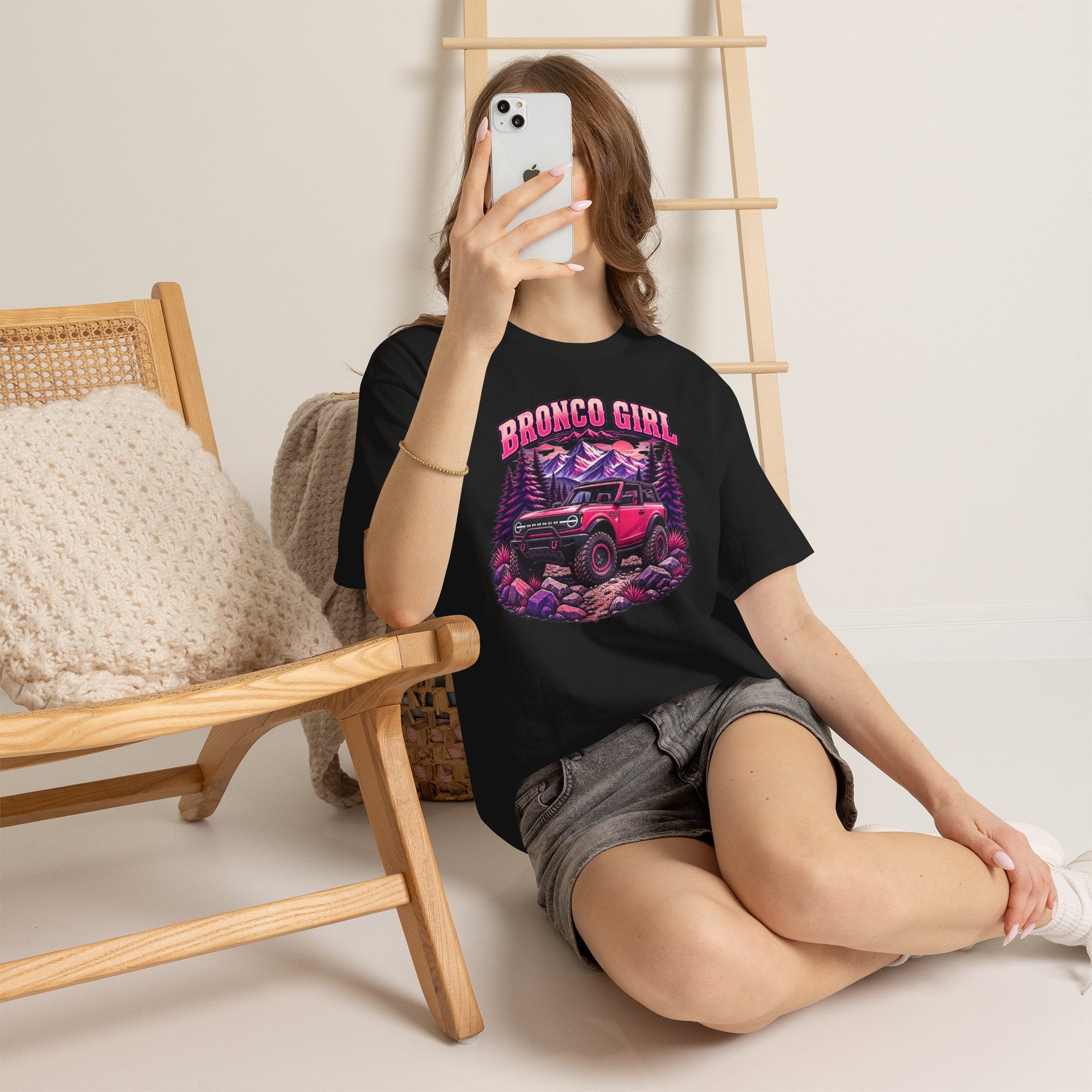 Bronco Girl T-Shirt – Pink Off-Road Truck Graphic Tee