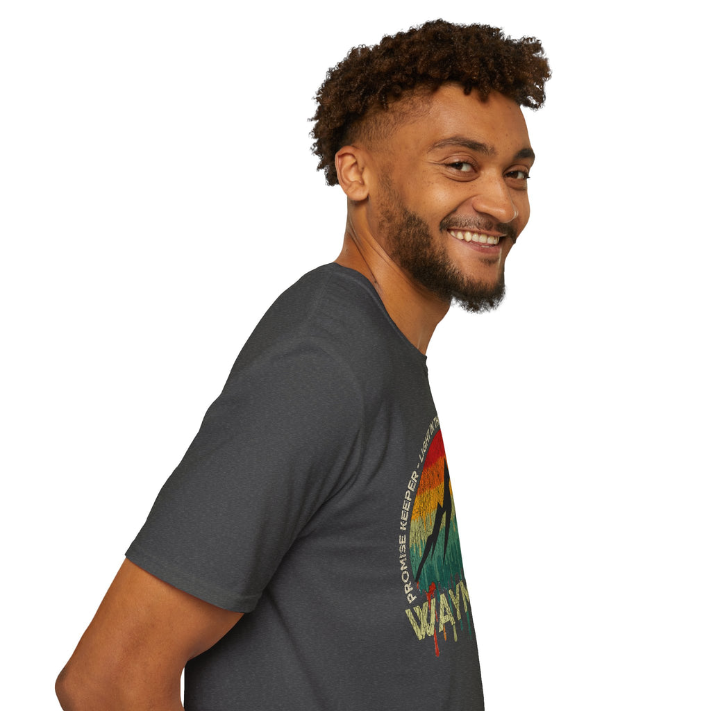 Waymaker Mountain T-Shirt — “Promise Keeper, Light in the Darkness” Christian Graphic Tee