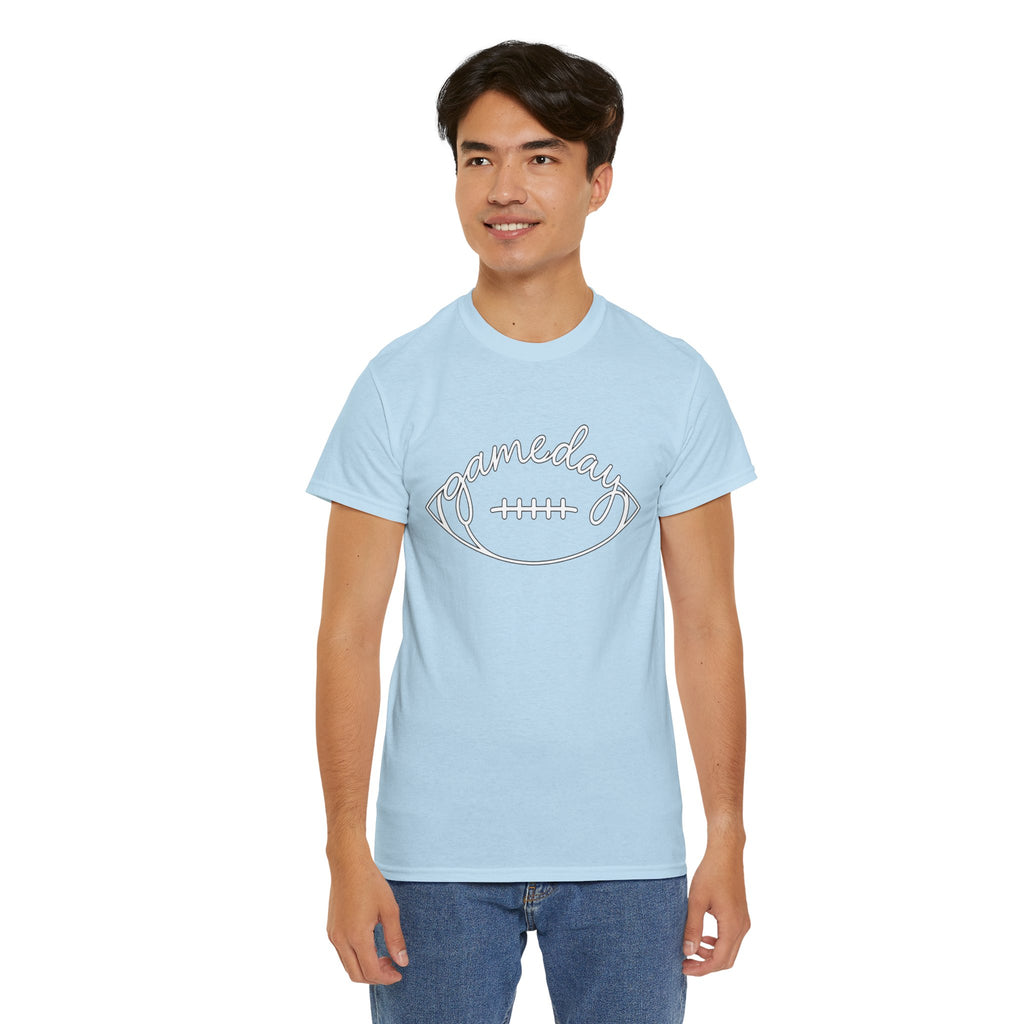 Gameday Football Tee — 'gameday' Script Football Graphic T-Shirt