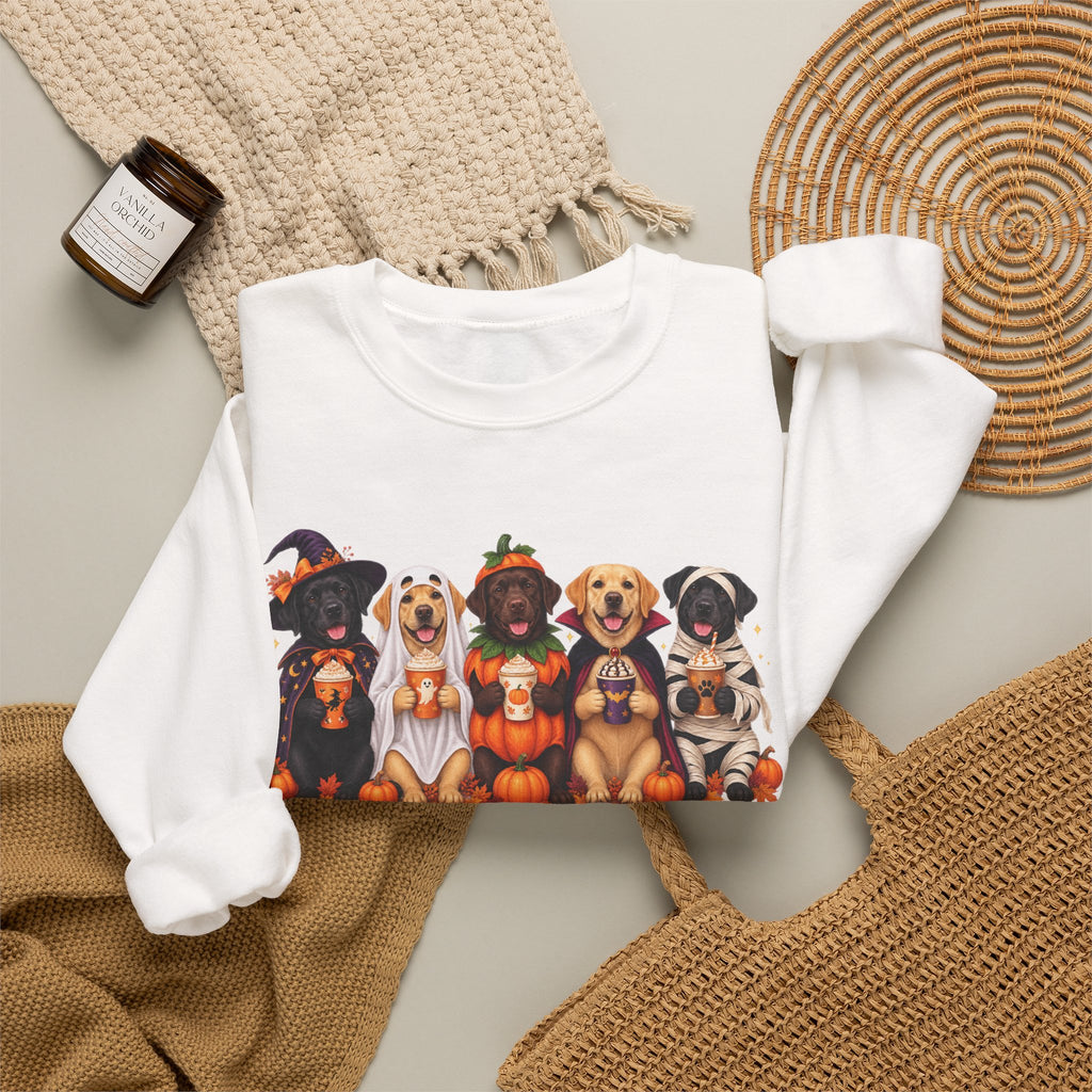 Halloween Dogs Crewneck Sweatshirt — Cute Puppies in Costumes Fall Pullover
