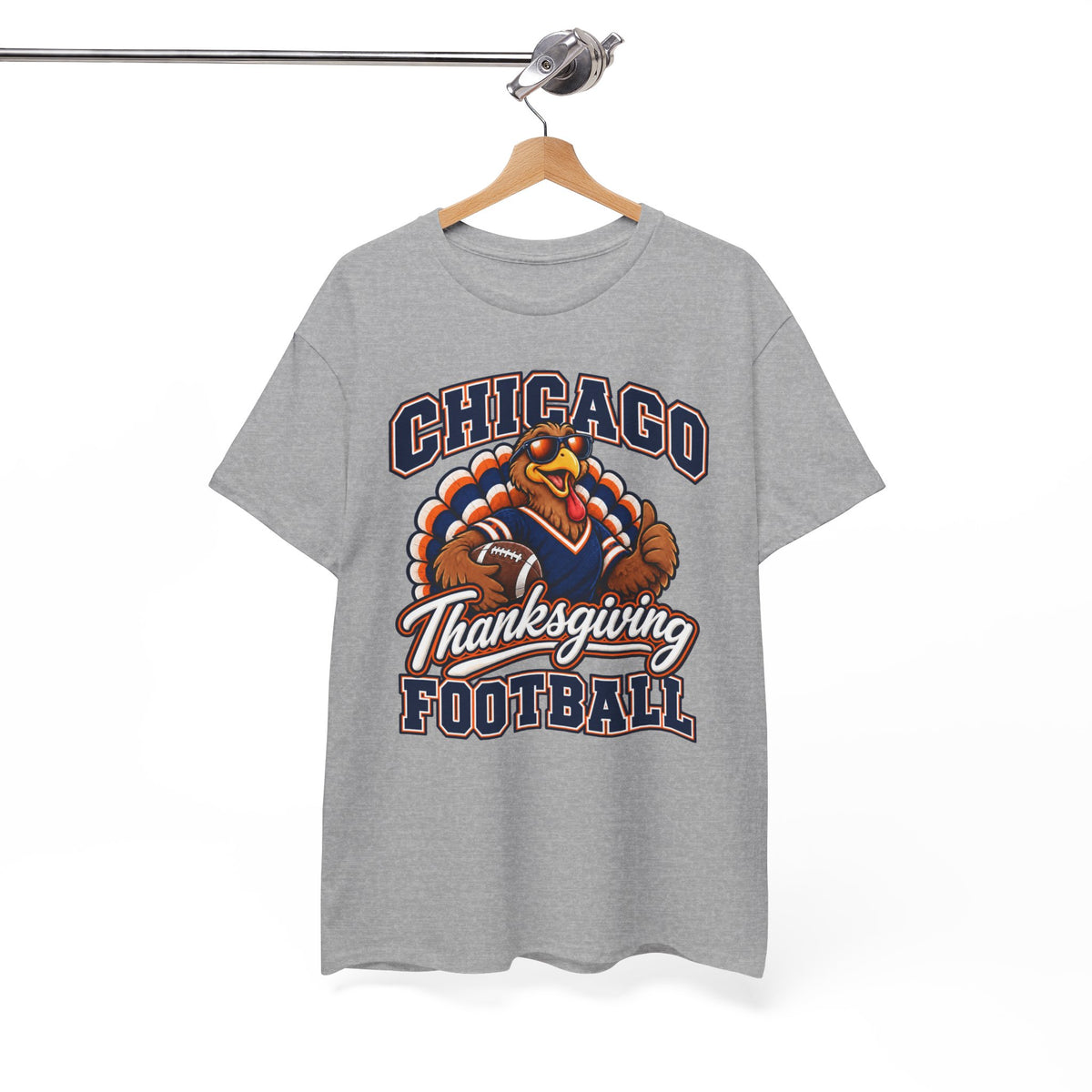 Chicago Thanksgiving Football T-Shirt — Turkey Mascot Game Day Tee